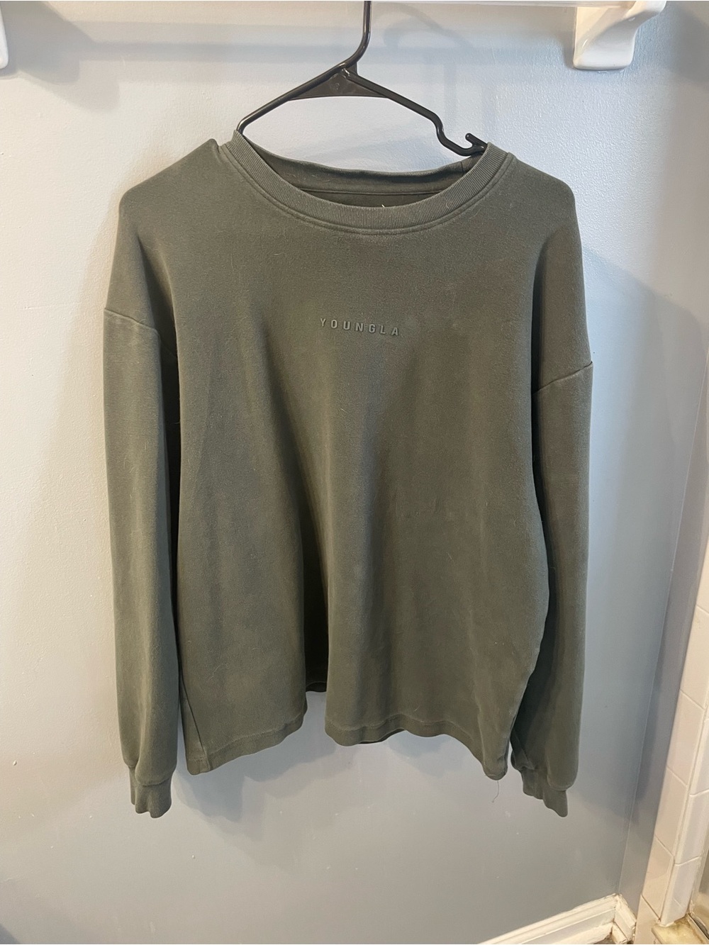 YoungLA Olive Crewneck Sweatshirt - Dark Olive Green